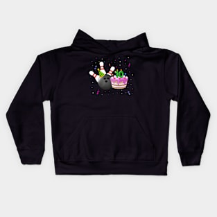 Bowling 10th Birthday Bday Party Kids 10 years Old Bowler Kids Hoodie